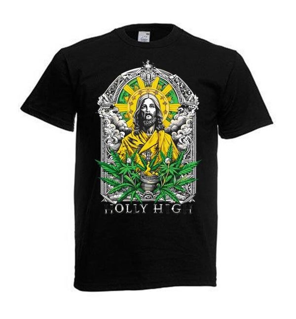 Tshirt Unisex mit Coolen Druck Weed Ganja Hanf Cannabis Psychedelic (Größe & Farbe auswählen) TSFBW312