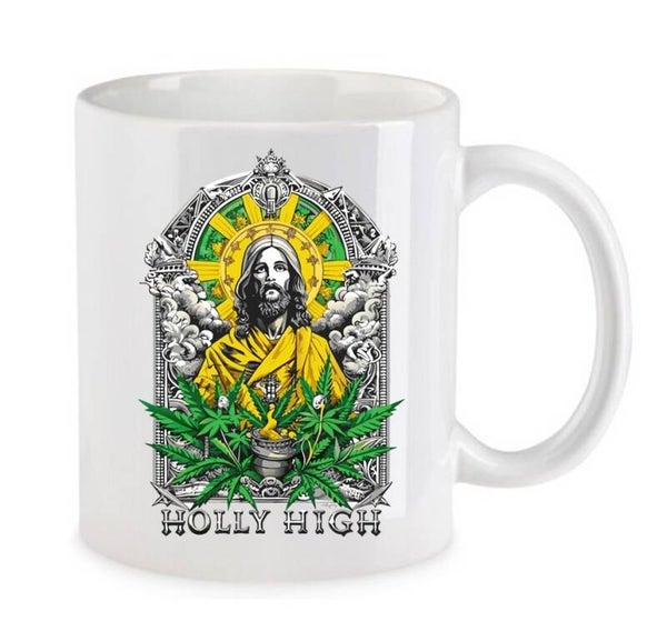 Tasse Weed Cannabis Psychodelic Weiß mit Druck (Siehe Foto) TFBW312