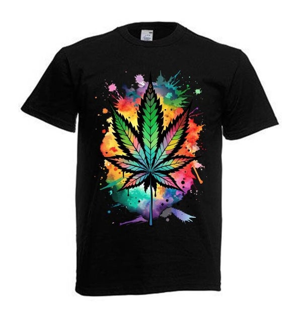 Tshirt Unisex mit Coolen Druck Weed Ganja Hanf Cannabis Psychedelic (Größe & Farbe auswählen) TSFBW316