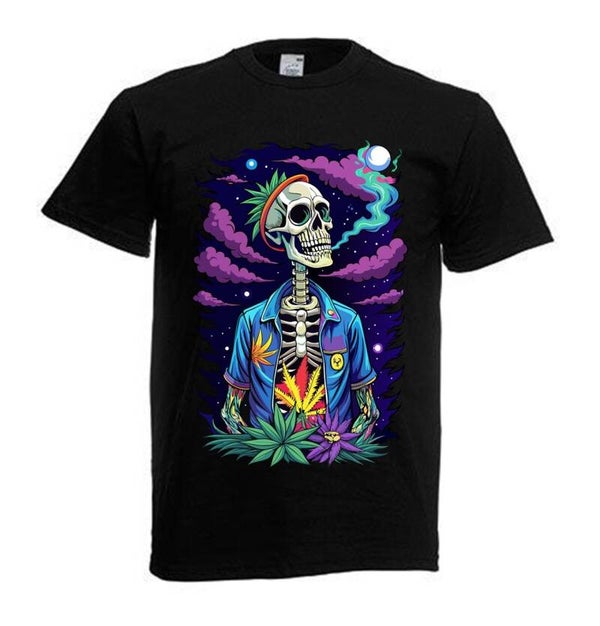 Tshirt Unisex mit Coolen Druck Weed Ganja Hanf Cannabis Psychedelic (Größe & Farbe auswählen) TSFBW319