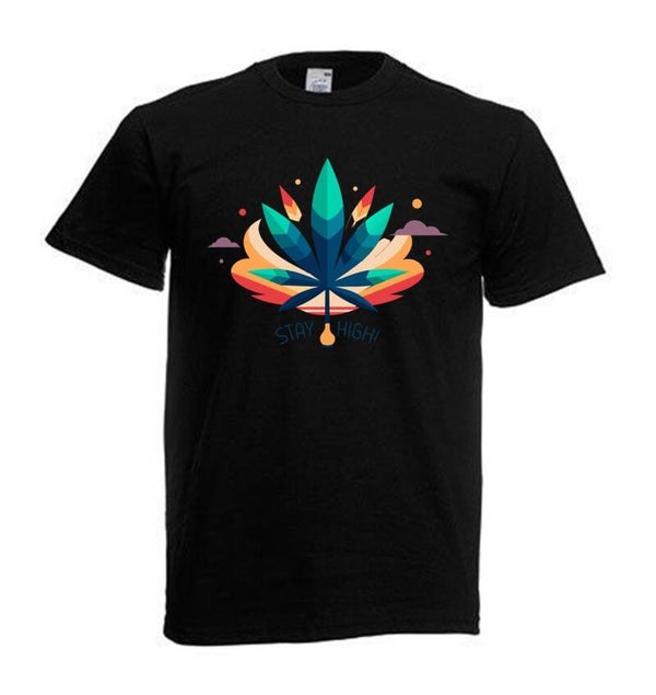 Tshirt Unisex mit Coolen Druck Weed Ganja Hanf Cannabis Psychedelic (Größe & Farbe auswählen) TSFBW321