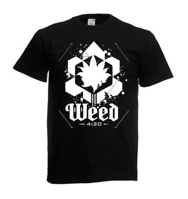 Tshirt Unisex mit Coolen Druck Weed Ganja Hanf Cannabis Psychedelic (Größe & Farbe auswählen) TSFBW325