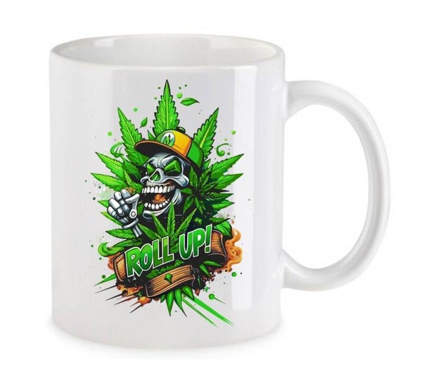 Tasse Weed Cannabis Psychodelic Weiß mit Druck (Siehe Foto) TFBW326
