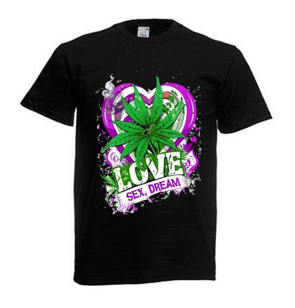 Tshirt Unisex mit Coolen Druck Weed Ganja Hanf Cannabis Psychedelic (Größe & Farbe auswählen) TSFBW329