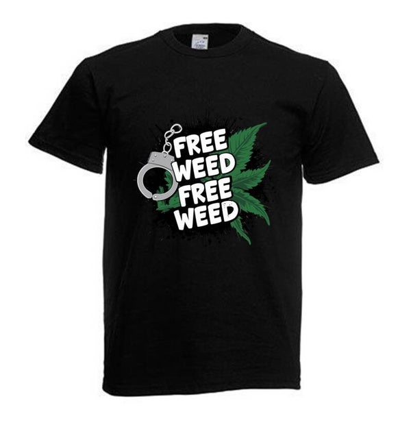 Tshirt Unisex mit Coolen Druck Weed Ganja Hanf Cannabis Psychedelic (Größe & Farbe auswählen) TSFBW330