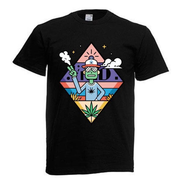 Tshirt Unisex mit Coolen Druck Weed Ganja Hanf Cannabis Psychedelic (Größe & Farbe auswählen) TSFBW331