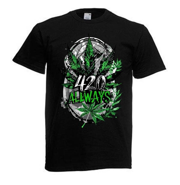 Tshirt Unisex mit Coolen Druck Weed Ganja Hanf Cannabis Psychedelic (Größe & Farbe auswählen) TSFBW333