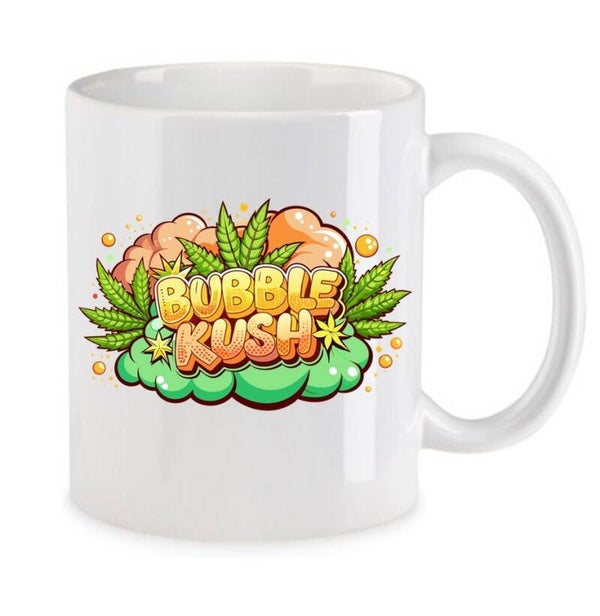 Tasse Weed Cannabis Psychodelic Weiß mit Druck (Siehe Foto) TFBW335