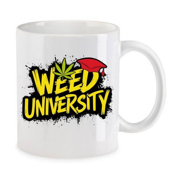 Tasse Weed Cannabis Psychodelic Weiß mit Druck (Siehe Foto) TFBW337