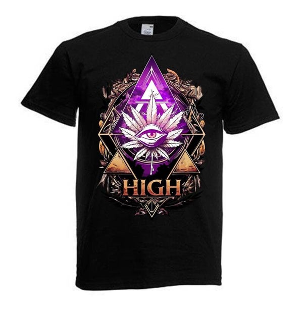 Tshirt Unisex mit Coolen Druck Weed Ganja Hanf Cannabis Psychedelic (Größe & Farbe auswählen) TSFBW338
