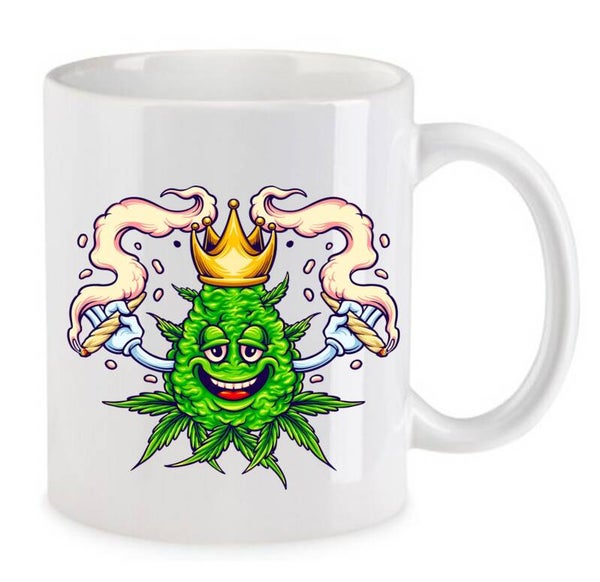 Tasse Weed Cannabis Psychodelic Weiß mit Druck (Siehe Foto) TFBW34