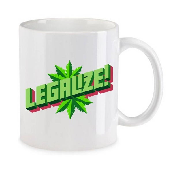 Tasse Weed Cannabis Psychodelic Weiß mit Druck (Siehe Foto) TFBW340