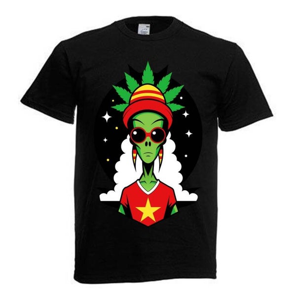 Tshirt Unisex mit Coolen Druck Weed Ganja Hanf Cannabis Psychedelic (Größe & Farbe auswählen) TSFBW341
