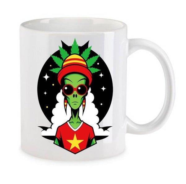 Tasse Weed Cannabis Psychodelic Weiß mit Druck (Siehe Foto) TFBW341