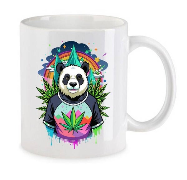 Tasse Weed Cannabis Psychodelic Weiß mit Druck (Siehe Foto) TFBW342