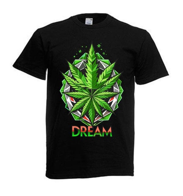 Tshirt Unisex mit Coolen Druck Weed Ganja Hanf Cannabis Psychedelic (Größe & Farbe auswählen) TSFBW345