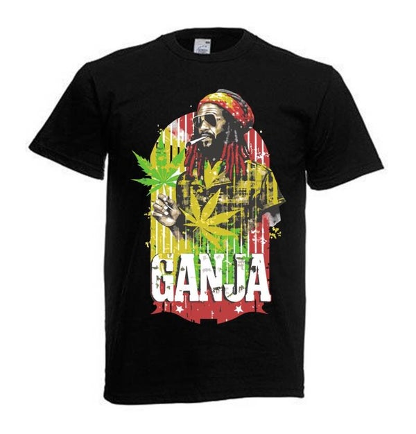 Tshirt Unisex mit Coolen Druck Weed Ganja Hanf Cannabis Psychedelic (Größe & Farbe auswählen) TSFBW346