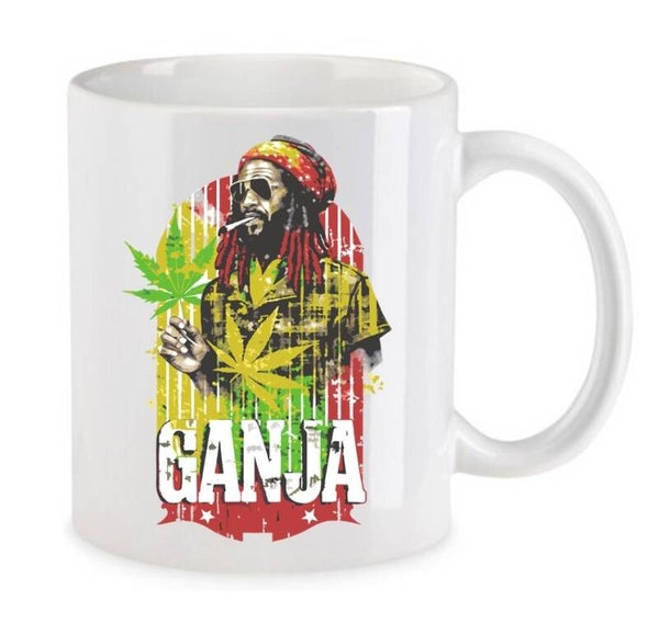 Tasse Weed Cannabis Psychodelic Weiß mit Druck (Siehe Foto) TFBW346