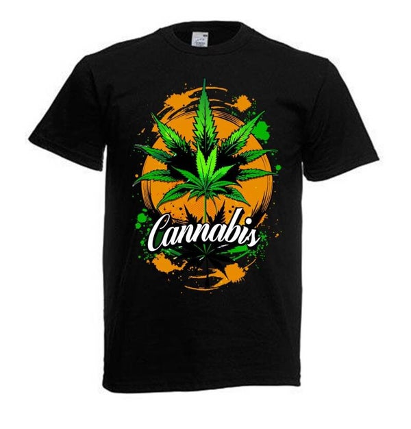 Tshirt Unisex mit Coolen Druck Weed Ganja Hanf Cannabis Psychedelic (Größe & Farbe auswählen) TSFBW349