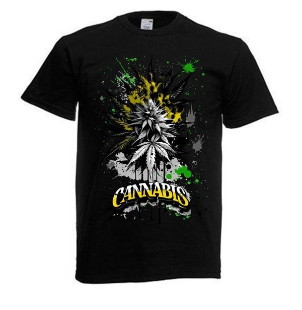 Tshirt Unisex mit Coolen Druck Weed Ganja Hanf Cannabis Psychedelic (Größe & Farbe auswählen) TSFBW351