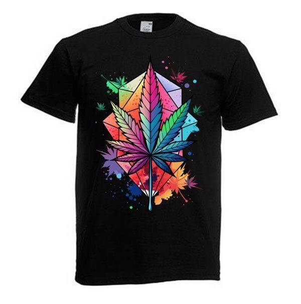 Tshirt Unisex mit Coolen Druck Weed Ganja Hanf Cannabis Psychedelic (Größe & Farbe auswählen) TSFBW352