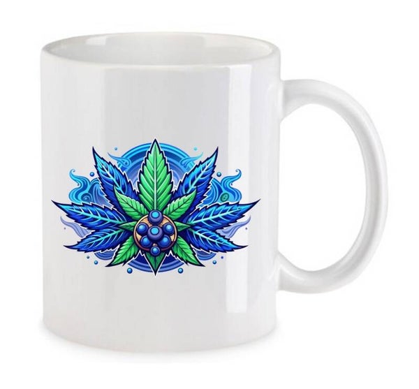 Tasse Weed Cannabis Psychodelic Weiß mit Druck (Siehe Foto) TFBW353