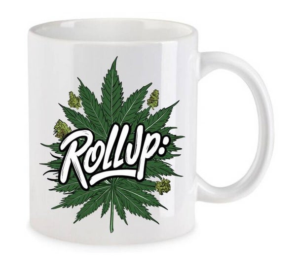 Tasse Weed Cannabis Psychodelic Weiß mit Druck (Siehe Foto) TFBW358