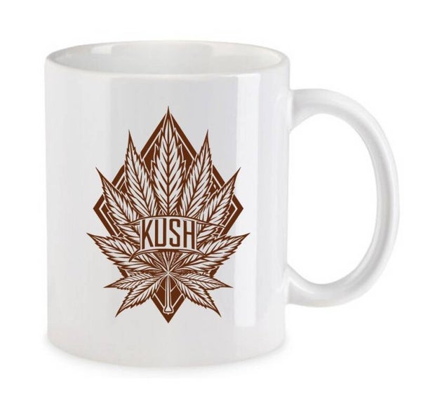 Tasse Weed Cannabis Psychodelic Weiß mit Druck (Siehe Foto) TFBW360