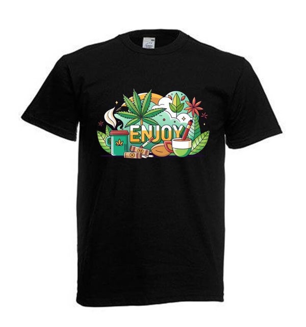 Tshirt Unisex mit Coolen Druck Weed Ganja Hanf Cannabis Psychedelic (Größe & Farbe auswählen) TSFBW361