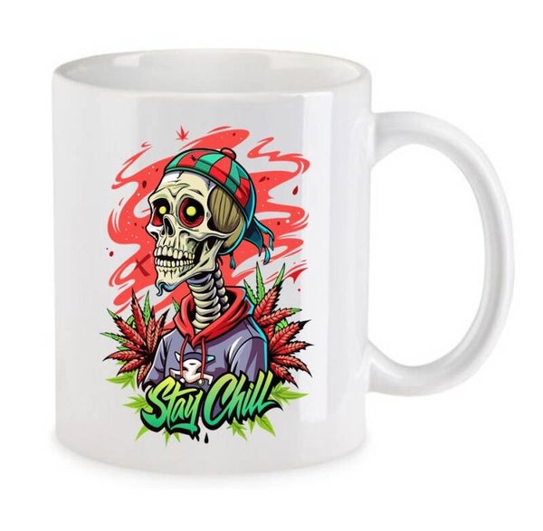 Tasse Weed Cannabis Psychodelic Weiß mit Druck (Siehe Foto) TFBW362