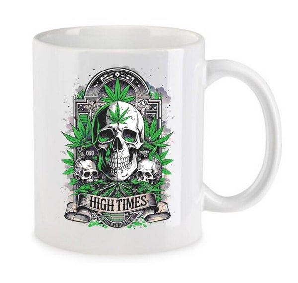 Tasse Weed Cannabis Psychodelic Weiß mit Druck (Siehe Foto) TFBW368
