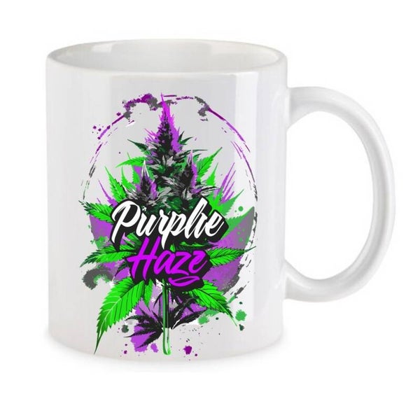 Tasse Weed Cannabis Psychodelic Weiß mit Druck (Siehe Foto) TFBW369