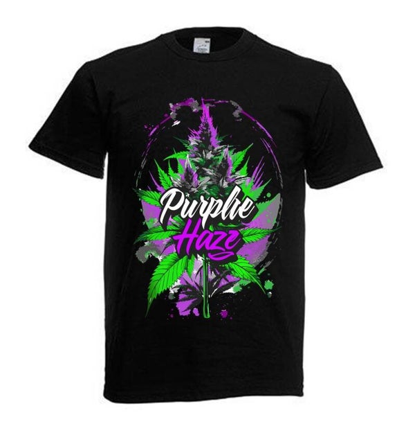 Tshirt Unisex mit Coolen Druck Weed Ganja Hanf Cannabis Psychedelic (Größe & Farbe auswählen) TSFBW369