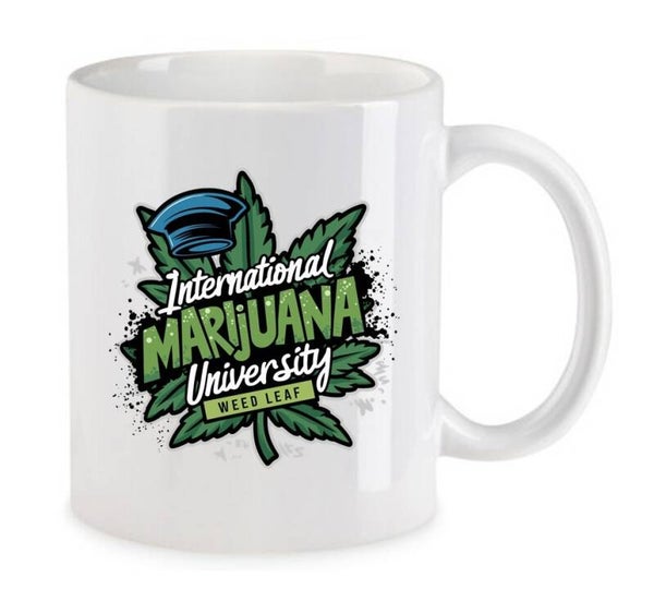 Tasse Weed Cannabis Psychodelic Weiß mit Druck (Siehe Foto) TFBW372