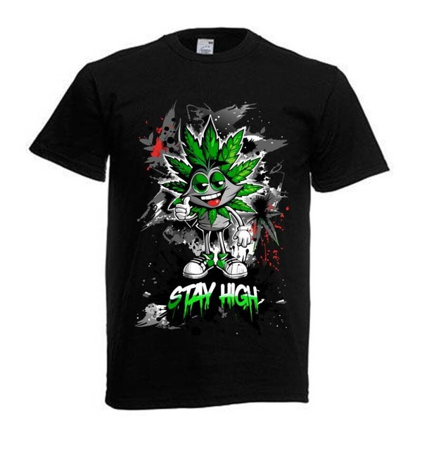 Tshirt Unisex mit Coolen Druck Weed Ganja Hanf Cannabis Psychedelic (Größe & Farbe auswählen) TSFBW373