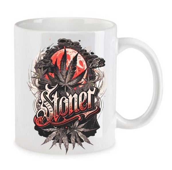 Tasse Weed Cannabis Psychodelic Weiß mit Druck (Siehe Foto) TFBW377