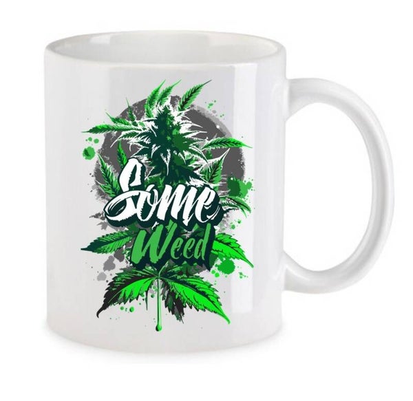 Tasse Weed Cannabis Psychodelic Weiß mit Druck (Siehe Foto) TFBW379