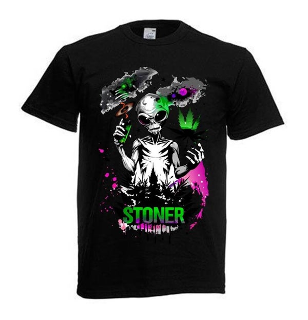 Tshirt Unisex mit Coolen Druck Weed Ganja Hanf Cannabis Psychedelic (Größe & Farbe auswählen) TSFBW380