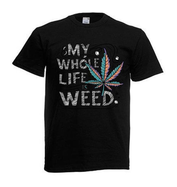 Tshirt Unisex mit Coolen Druck Weed Ganja Hanf Cannabis Psychedelic (Größe & Farbe auswählen) TSFBW382