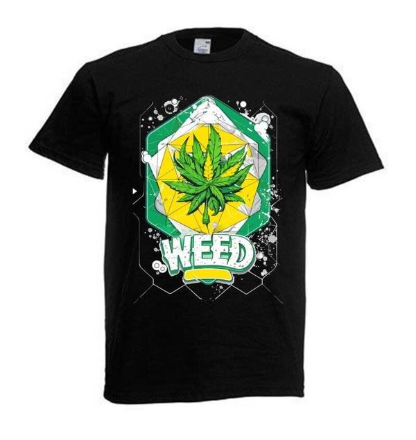 Tshirt Unisex mit Coolen Druck Weed Ganja Hanf Cannabis Psychedelic (Größe & Farbe auswählen) TSFBW384