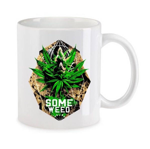 Tasse Weed Cannabis Psychodelic Weiß mit Druck (Siehe Foto) TFBW386