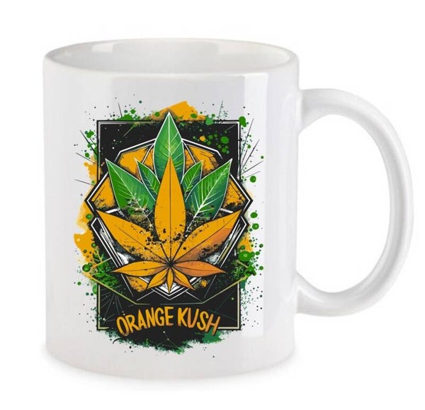 Tasse Weed Cannabis Psychodelic Weiß mit Druck (Siehe Foto) TFBW388