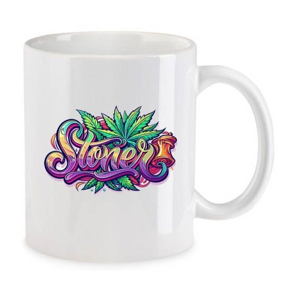 Tasse Weed Cannabis Psychodelic Weiß mit Druck (Siehe Foto) TFBW391