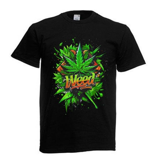 Tshirt Unisex mit Coolen Druck Weed Ganja Hanf Cannabis Psychedelic (Größe & Farbe auswählen) TSFBW392