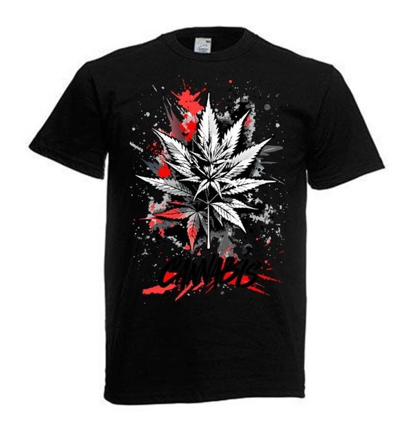 Tshirt Unisex mit Coolen Druck Weed Ganja Hanf Cannabis Psychedelic (Größe & Farbe auswählen) TSFBW393