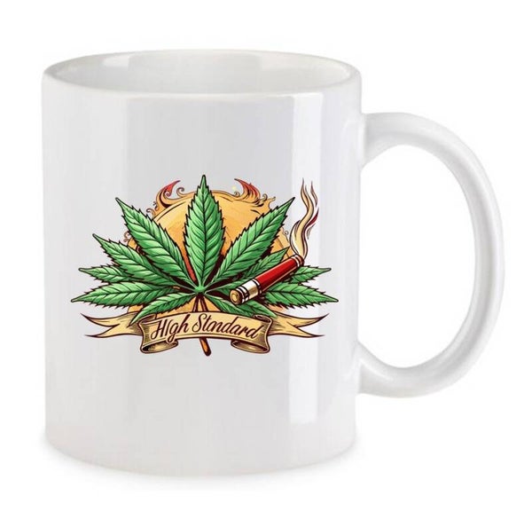 Tasse Weed Cannabis Psychodelic Weiß mit Druck (Siehe Foto) TFBW394