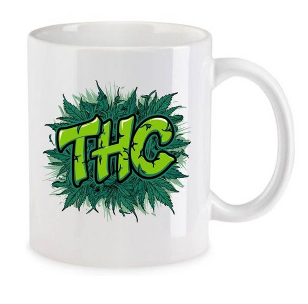 Tasse Weed Cannabis Psychodelic Weiß mit Druck (Siehe Foto) TFBW395