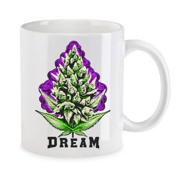 Tasse Weed Cannabis Psychodelic Weiß mit Druck (Siehe Foto) TFBW396