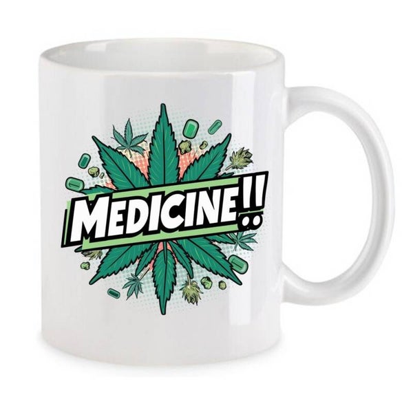 Tasse Weed Cannabis Psychodelic Weiß mit Druck (Siehe Foto) TFBW397