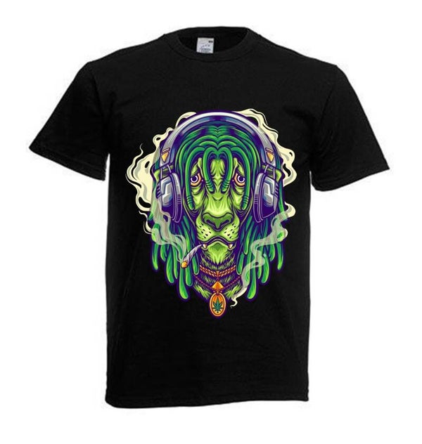 Tshirt Unisex mit Coolen Druck Weed Ganja Hanf Cannabis Psychedelic (Größe & Farbe auswählen) TSFBW4